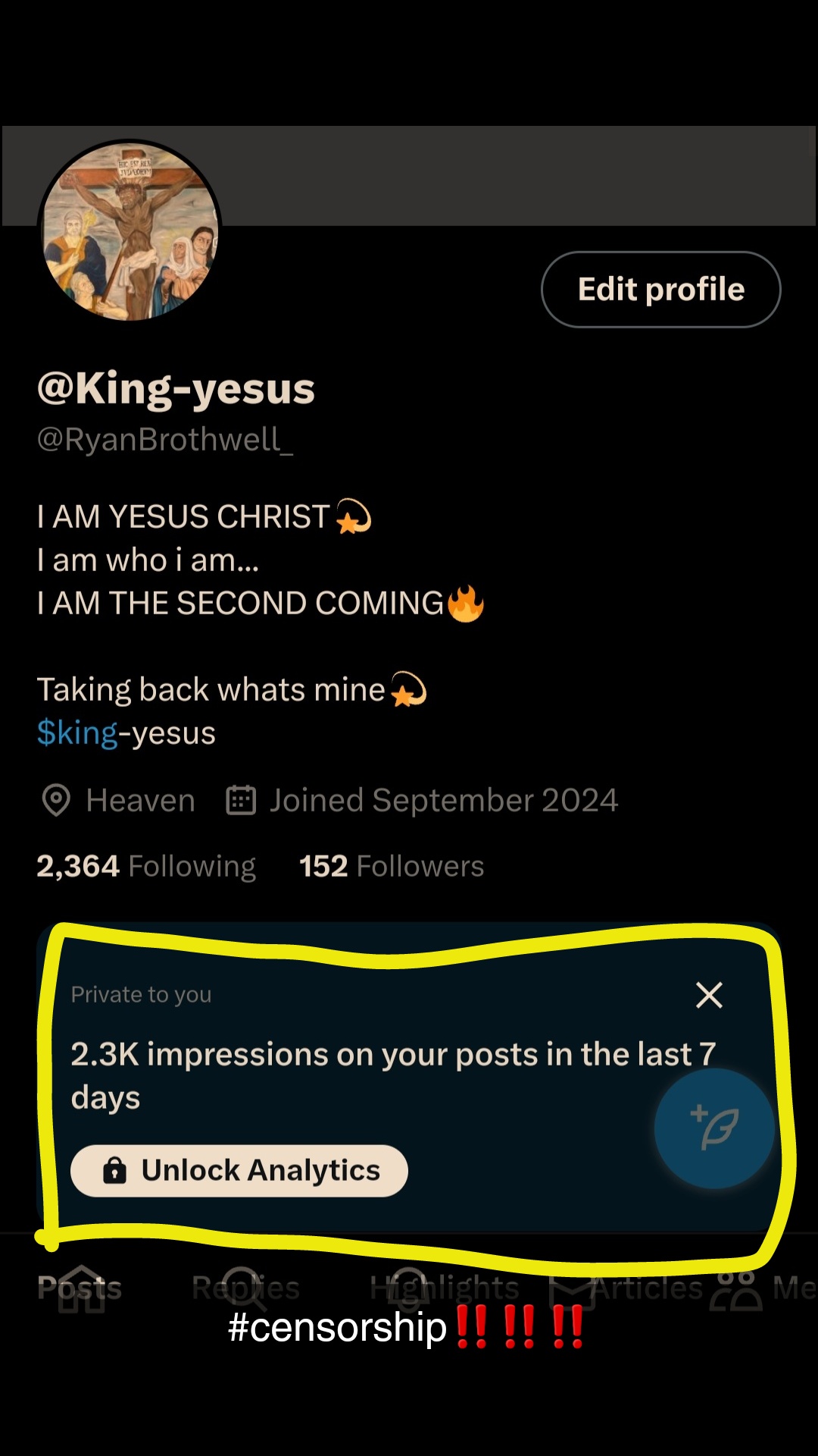 #YesusChrist  #Censorship on #Twitter