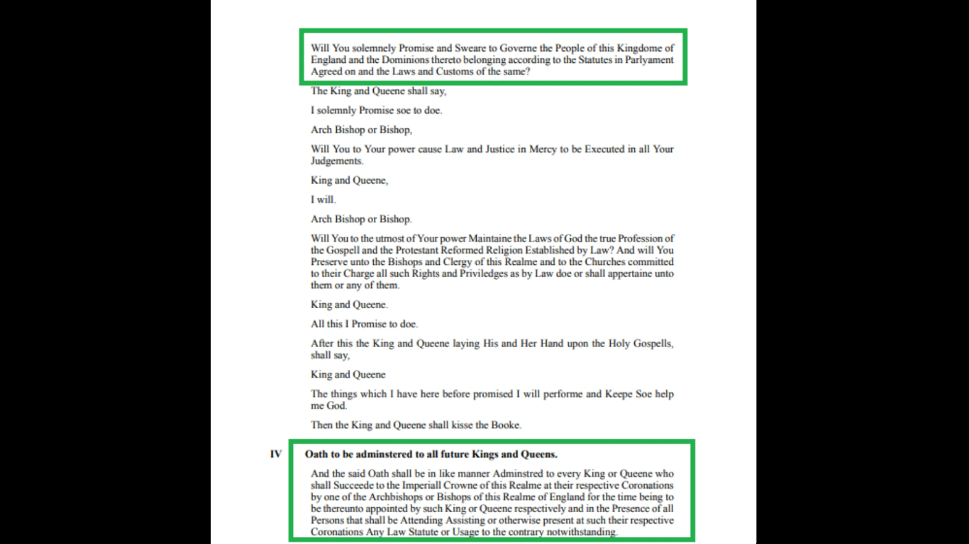 Coronation Oath Act 1688
