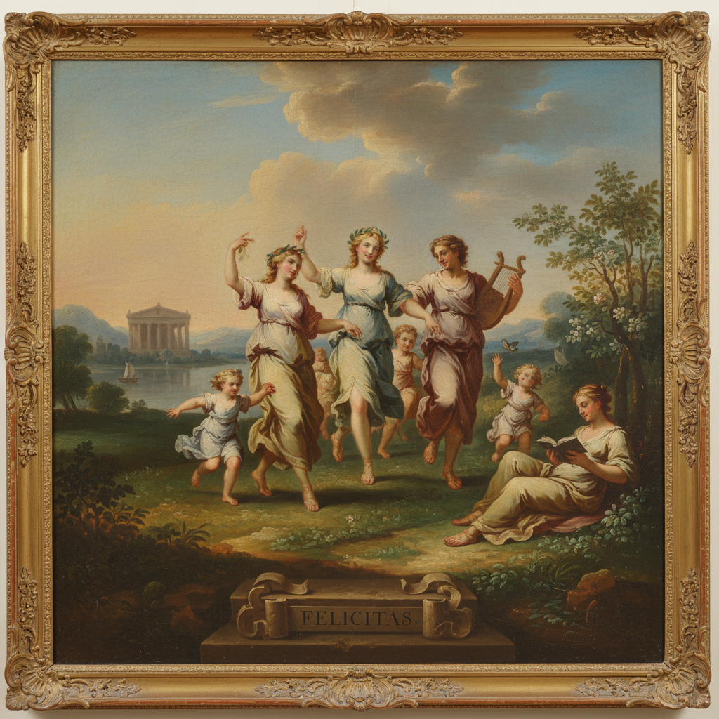 'Happiness' - A 1745 Oil Painting !nb