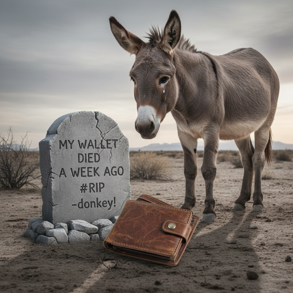 !nb MY WALLET DIED A WEEK AGO #RIP - donkey!