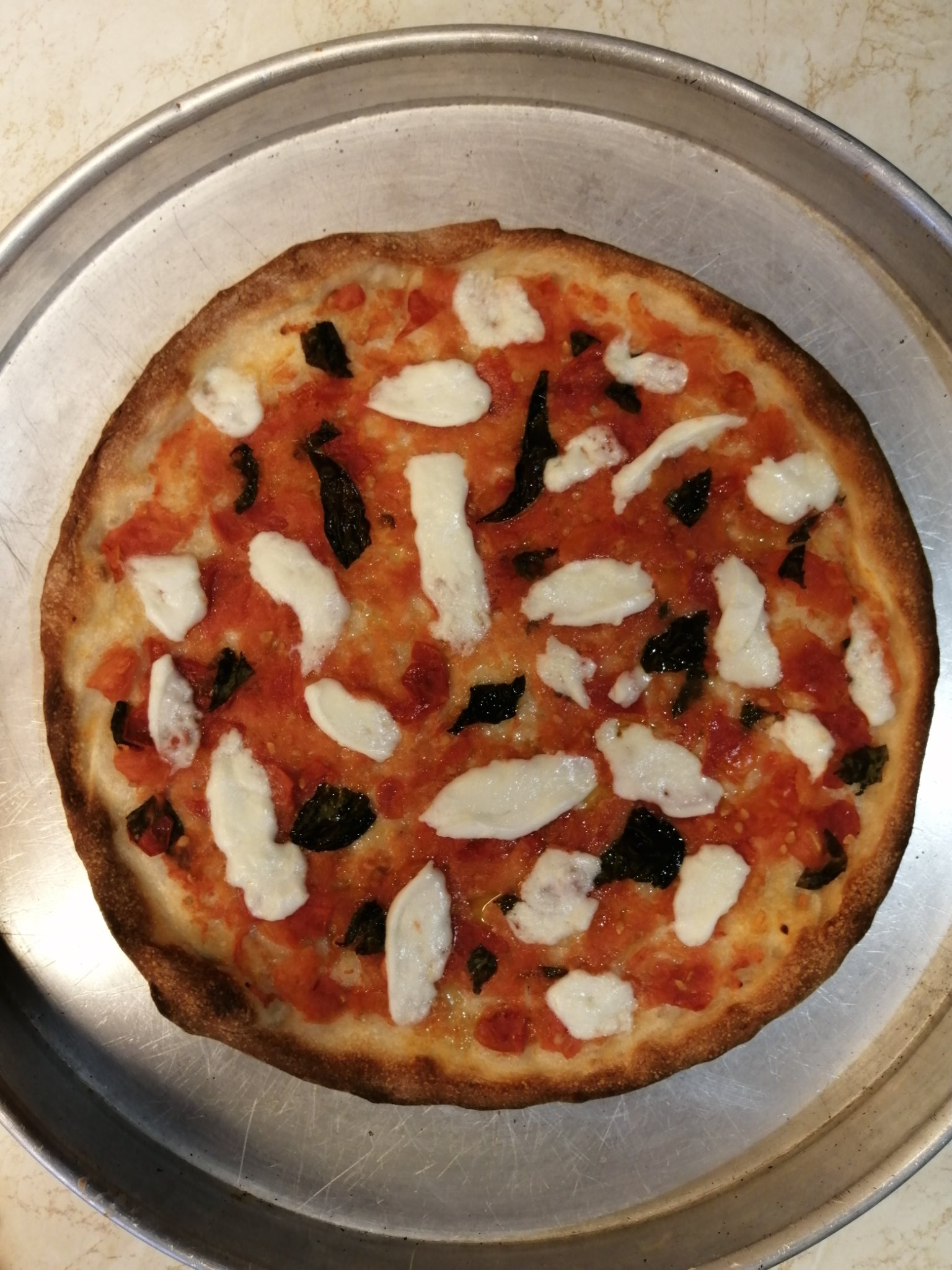 Homemade pizza.