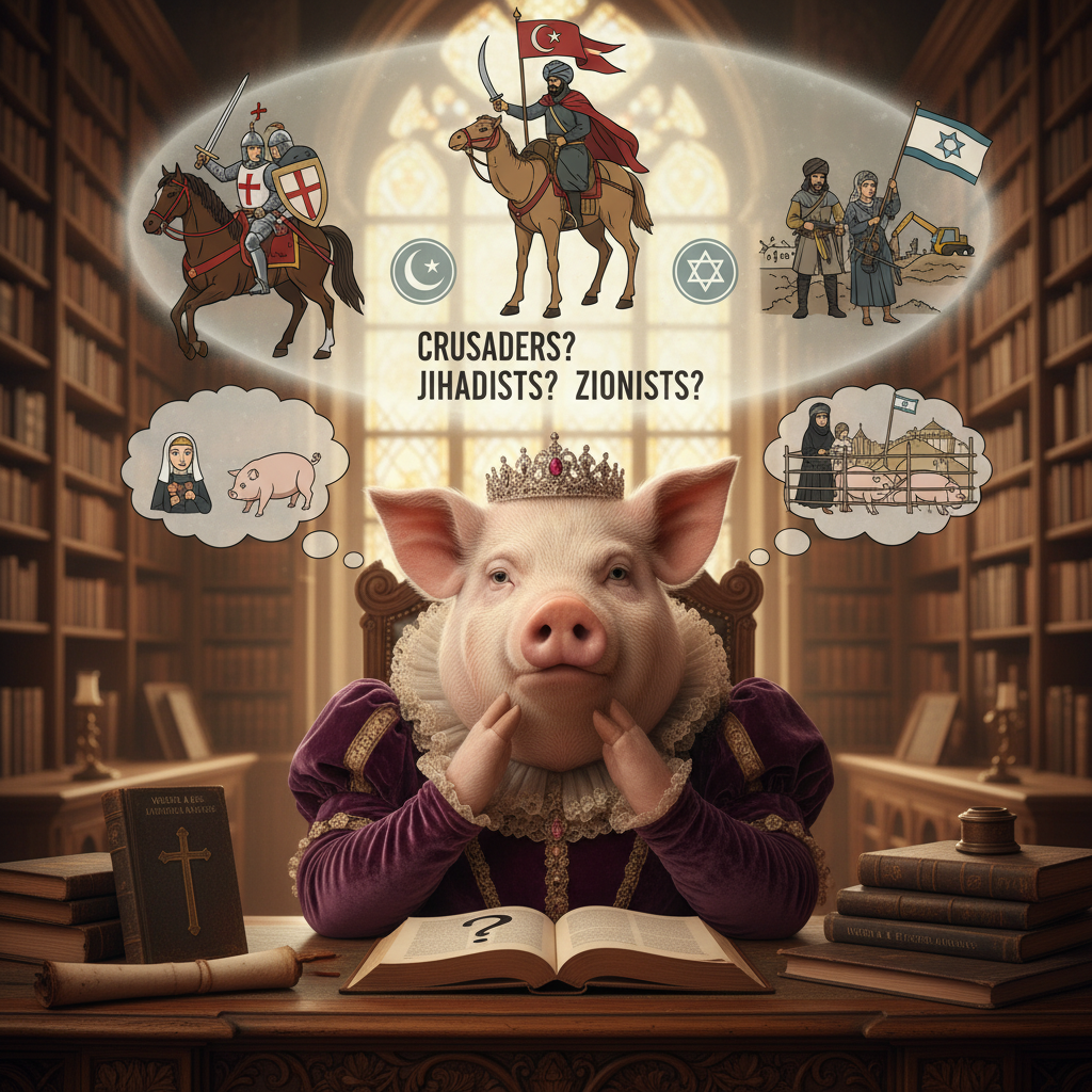 Miss Big Pig is wondering of the 3 major religions, the crusaders, the jihadists or the zionists, w…
