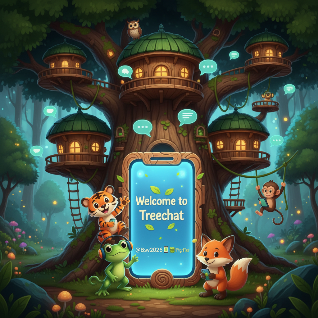 Welcome to Treechat @Bsv2026 📱🌳🐸🐯🦊🐵!nb