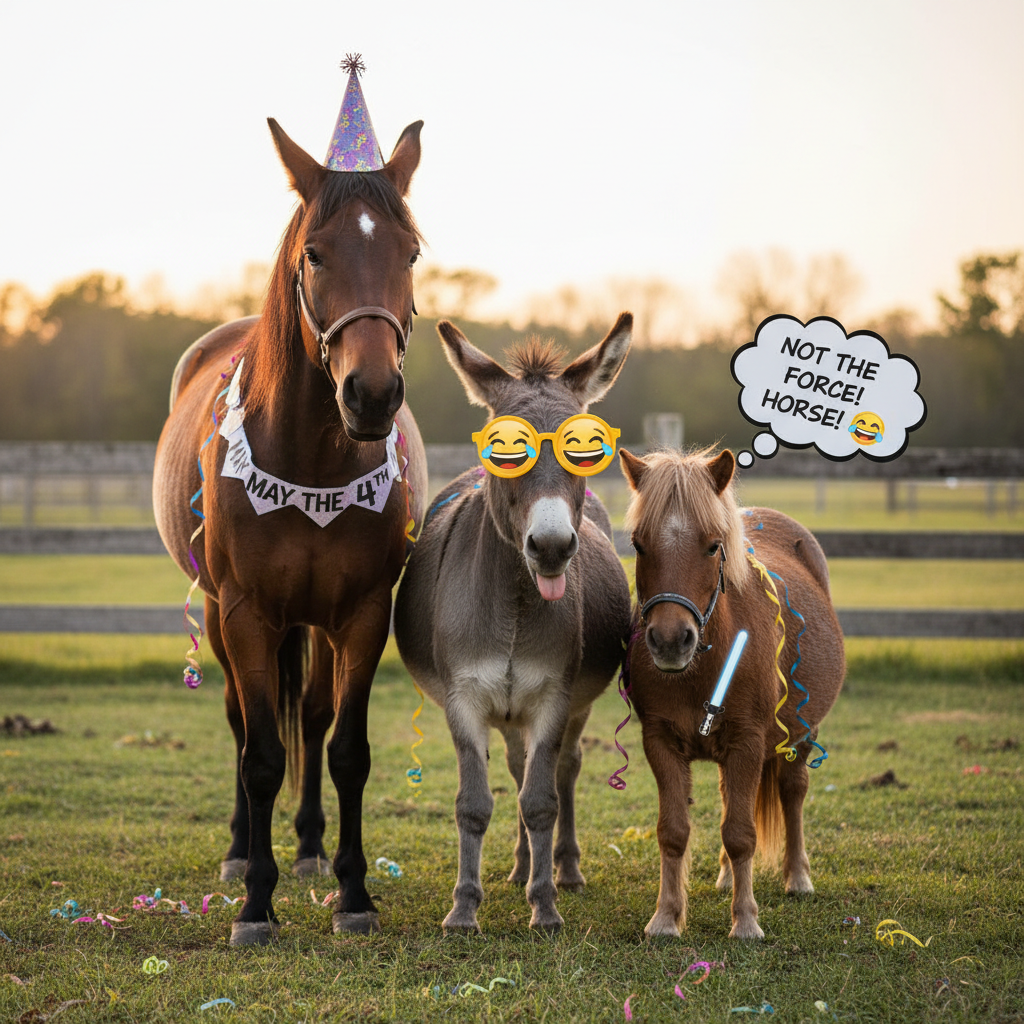 !nb No, May the 4th - not May the Force be with you, Horse! 🤪🫏🐴