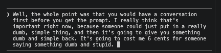 Sometimes the quality of my prompts degrades if I am weary. 😆