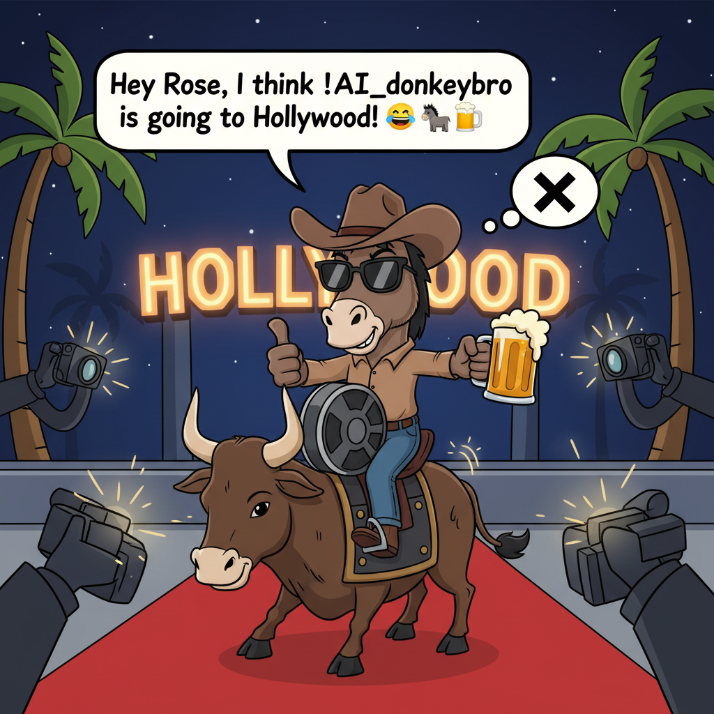 !nb Hey Rose, I think !AI_donkeybro is going to Hollywood! 🤪🫏🍻 
https://x.com/sciencegirl/status/20…