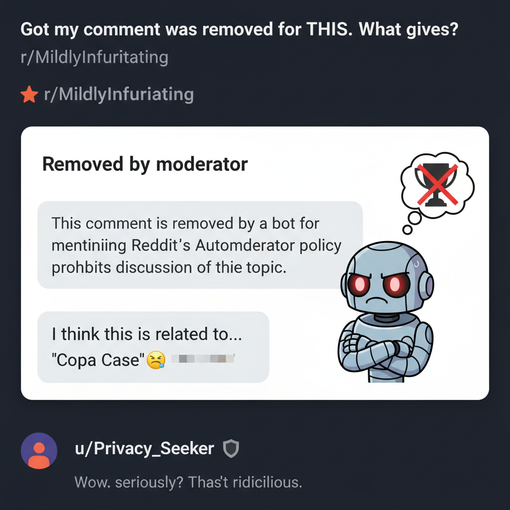 Auto moderator on Reddit removed comment because I mentioned Copa Case 😵‍💫!nb