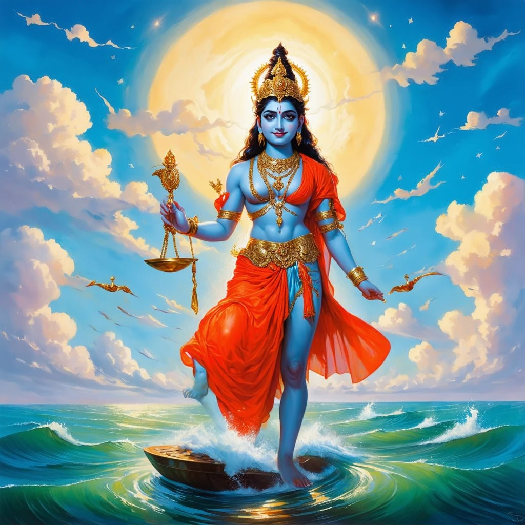 Varuna stands as the upholder of rita, the cosmic moral order, governing justice, truth, and the va…