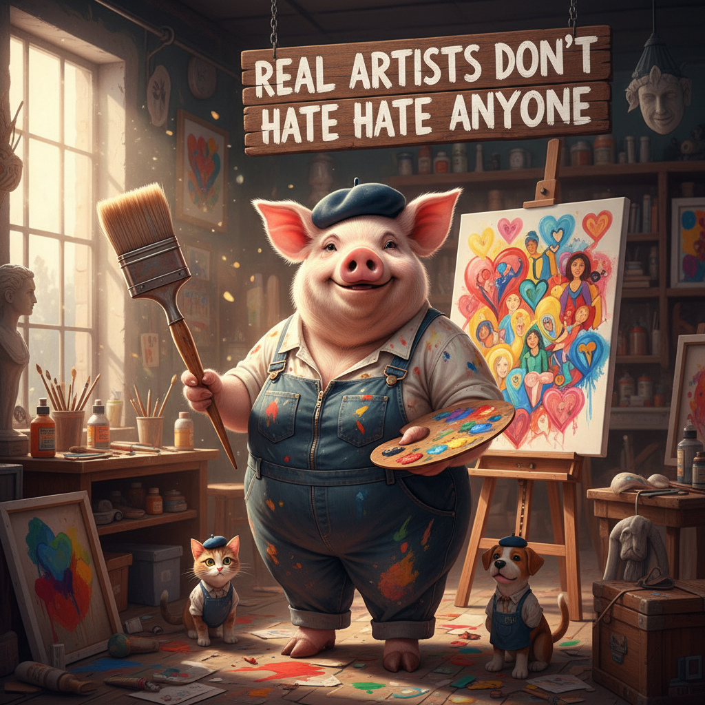 Miss Big Pig: Real artists don't hate anyone. !nb