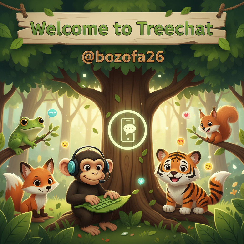Welcome to Treechat @bozofa26 🌳📱🐸🐵🐯🦊!nb