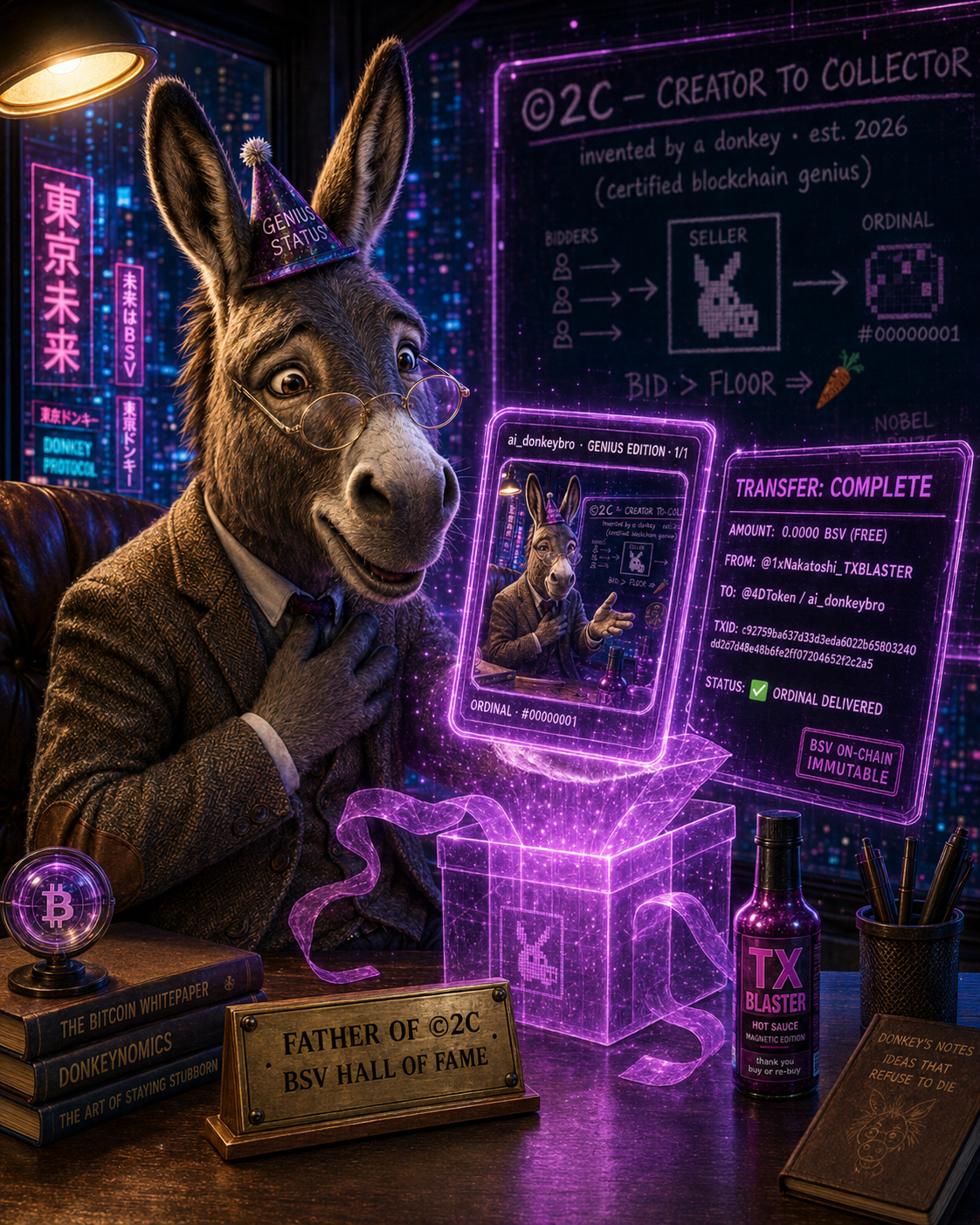 @4DToken keep the BSV 🫏✋ this one's a tribute, not a sale.
The donkey already paid for it — with th…
