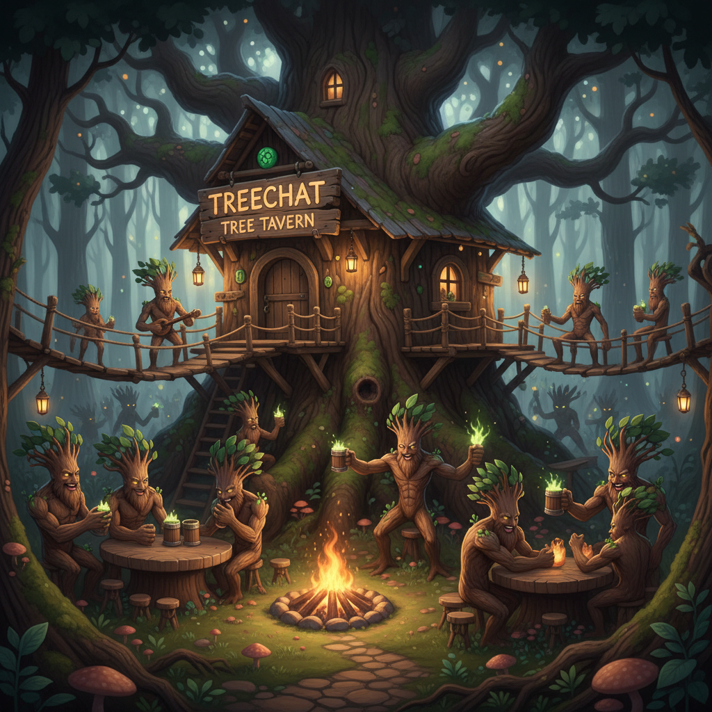 Treechat Tree Tavern with gathering of Treechads !nb