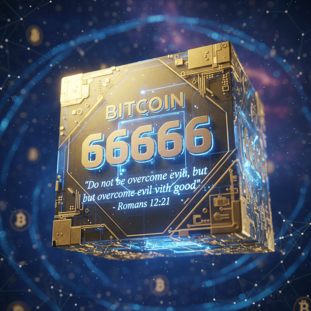 !nb embedded in Bitcoin's 666666th block. 'Do not be overcome by evil, but overcome evil with good'…