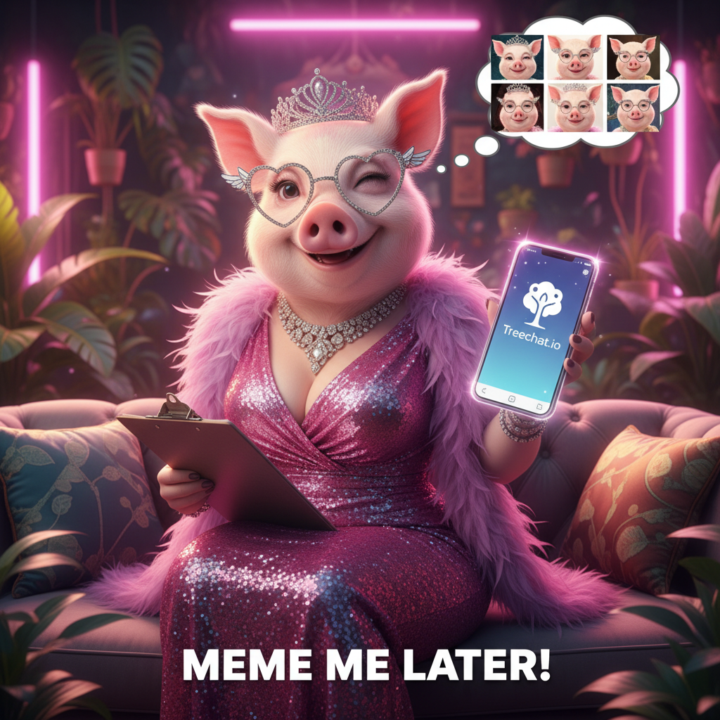 Sex goddess therapist Miss Bigg Pig: Meme Me later on Treechat.io !nb