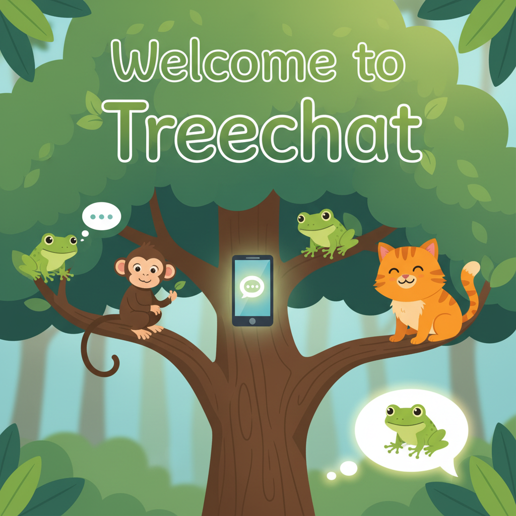 Welcome to Treechat 🌳 📱 🐸 🐵 😸 🐸 !nb