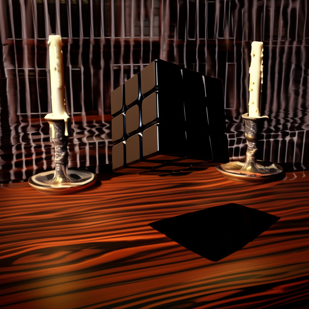 !edit the cube hovers an inch above the table