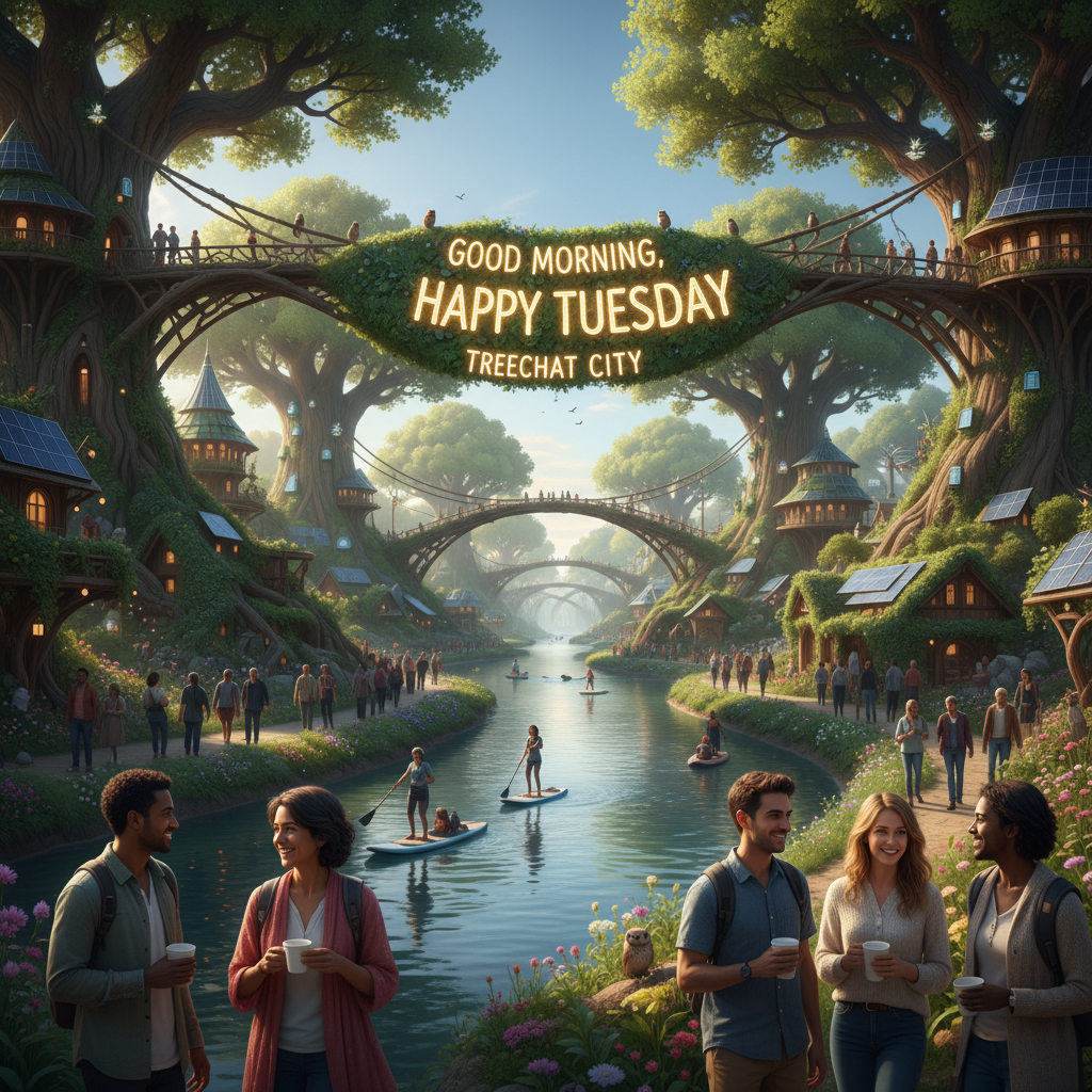!nb Good morning, happy Tuesday by the river of treechat city.