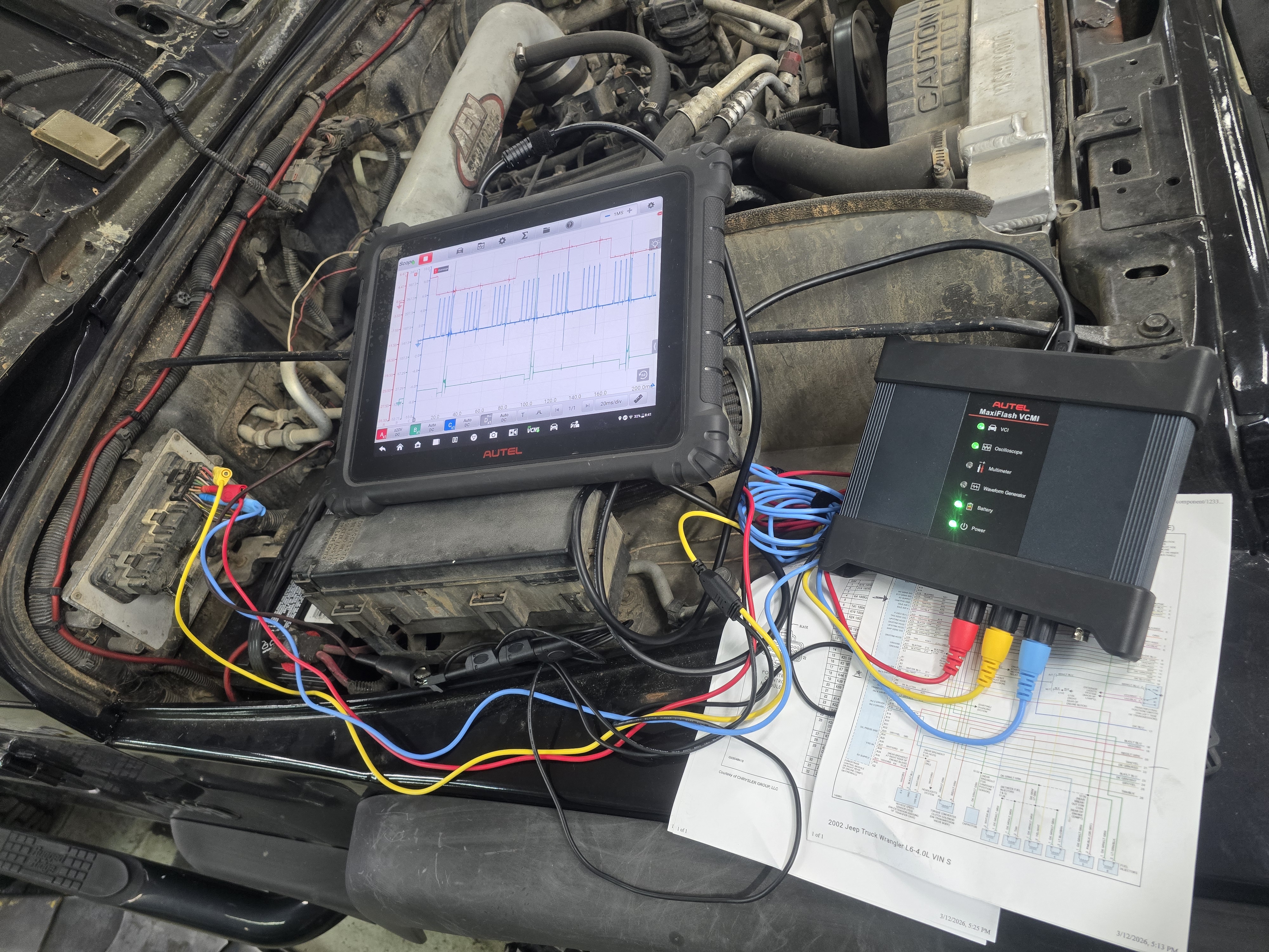 Checking a Jeep for a no start concern.  Cam sensor keeps setting code.  I verify problem and then …