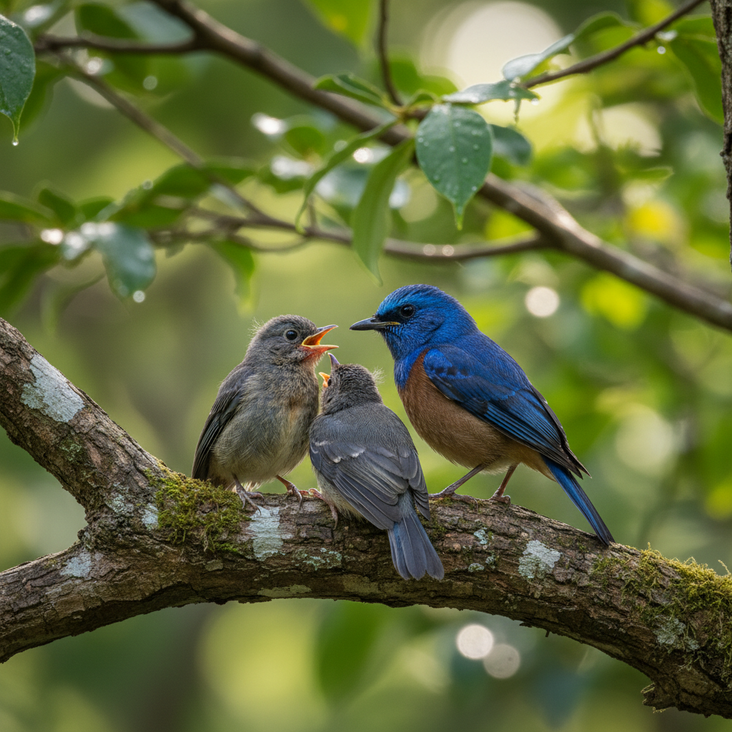 !nb Good morning. Give me a treechat father with two treechat babies.