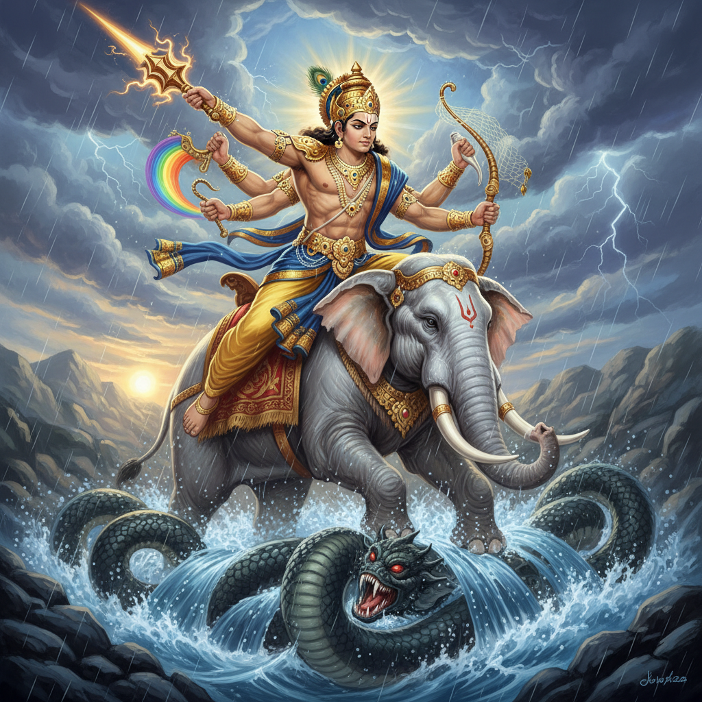 The most prominent Vedic gods include Indra, the king of the devas and lord of thunder, rain, and w…