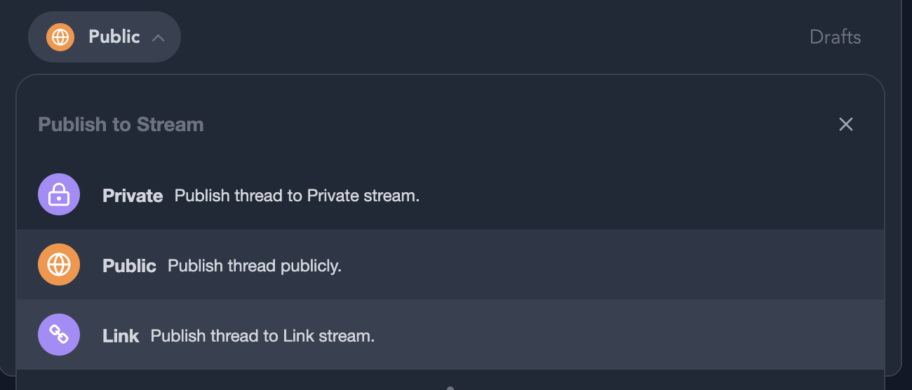 no you have to publish it to the link stream and then anyone with the url will be able to access it…