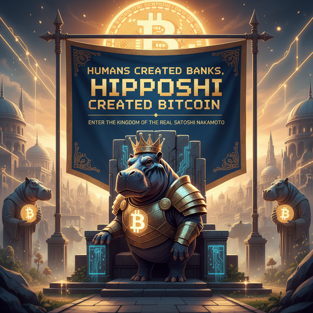 👑 “Humans created banks.
HIPPOSHI created Bitcoin.”
Enter the kingdom of the real Satoshi Nakamoto.…