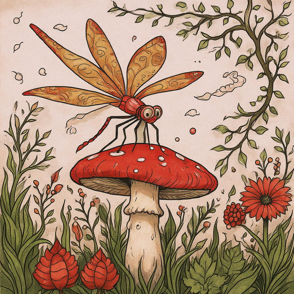 !edit_flux color the mushroom red with white dots