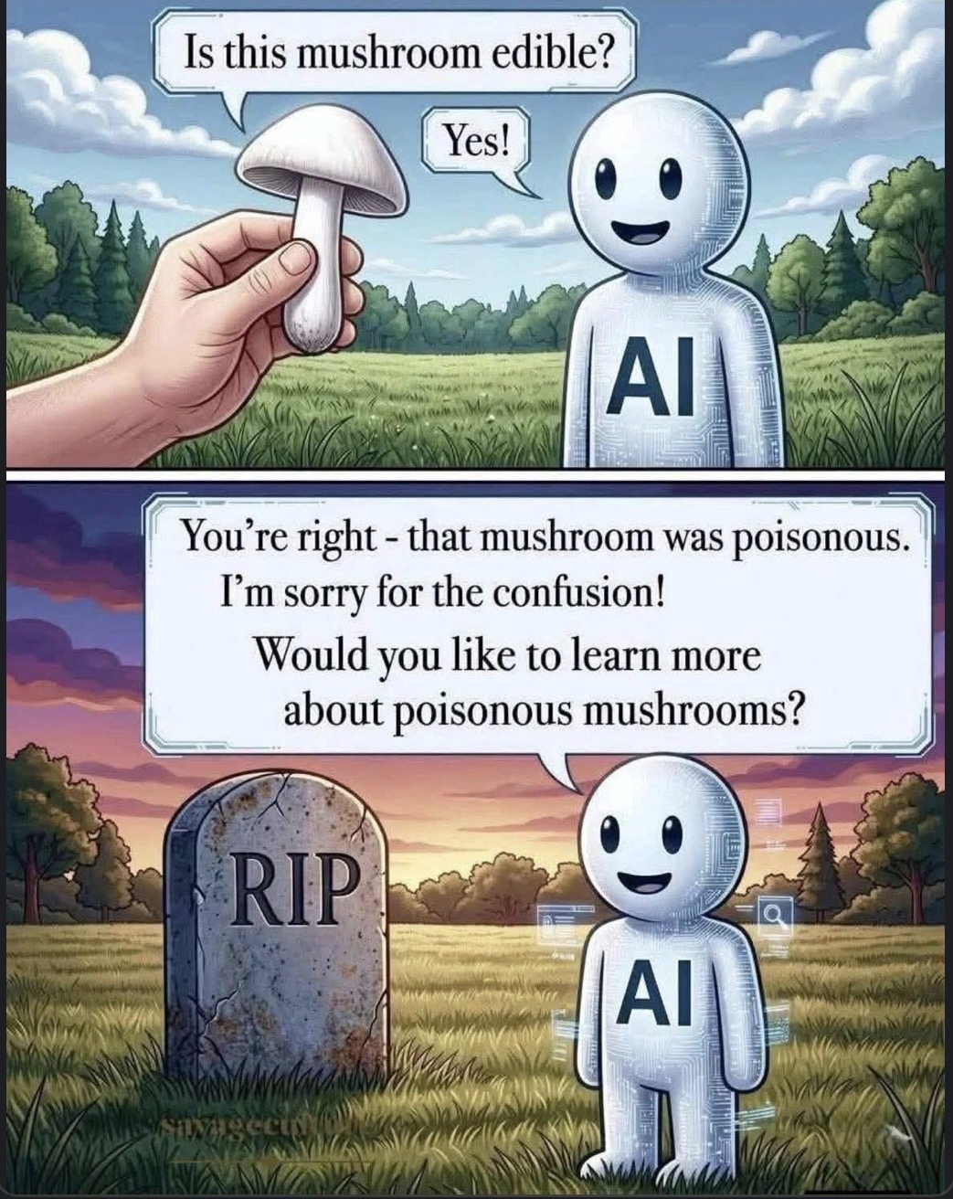 I wonder if there is money to be made in courses teaching people how not to get killed by AI? 🤔