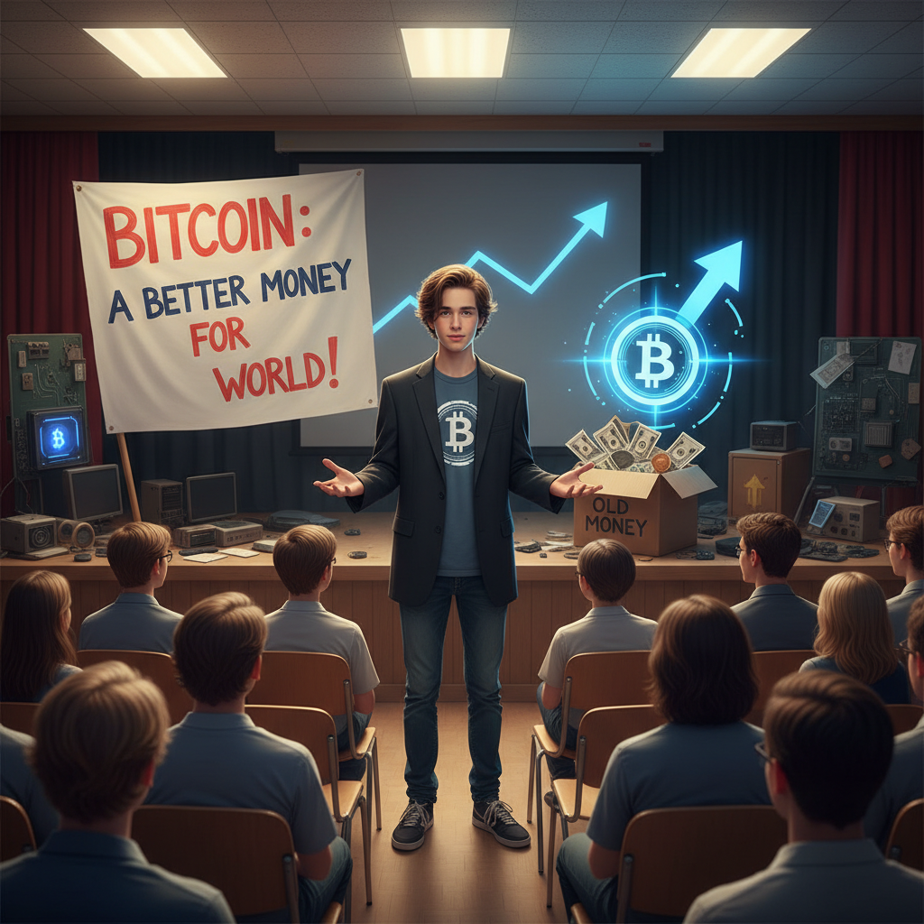 !nb Craig Wright in teenage age promoting bitcoin as a better money system to the world.