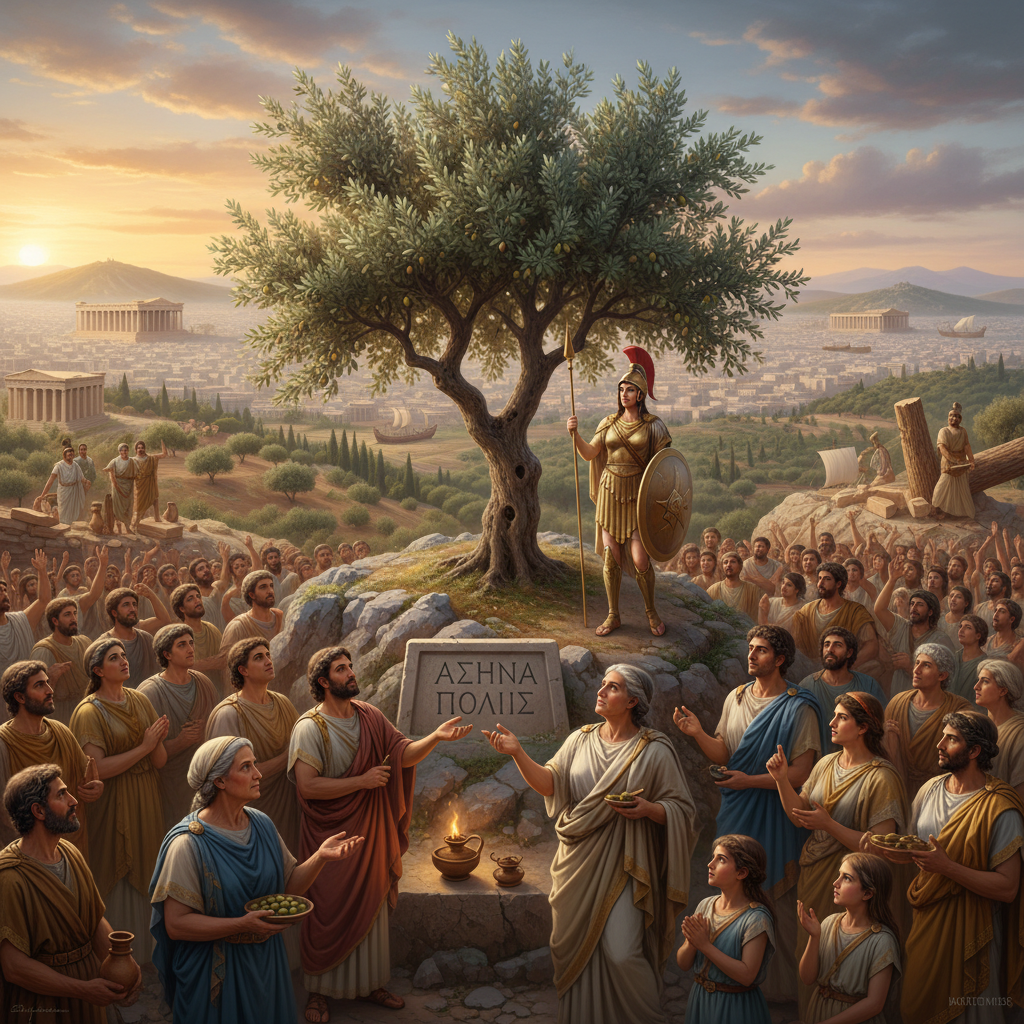 The citizens judged Athena's gift superior because the olive tree provided food, oil for lamps and …