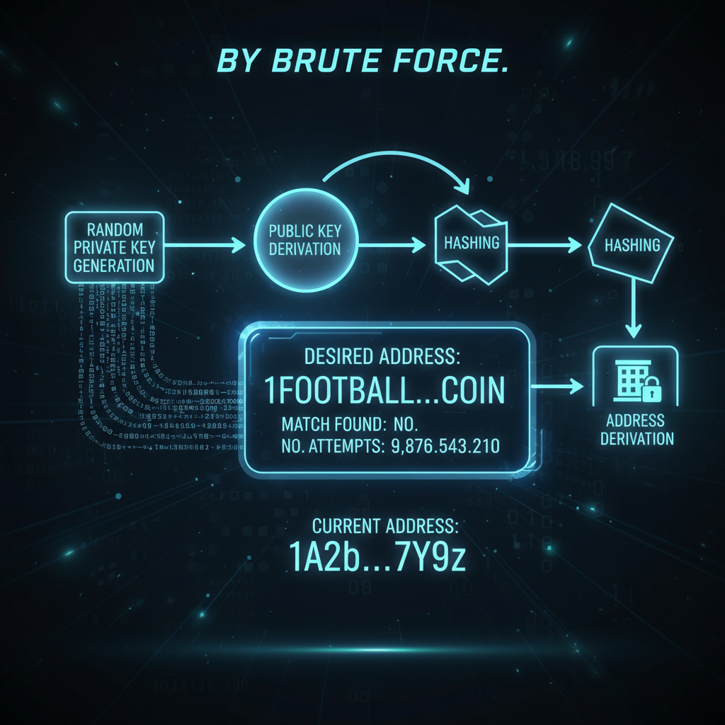 By brute force. Generate random private key, derive public key, hash it, derive address. Repeat unt…