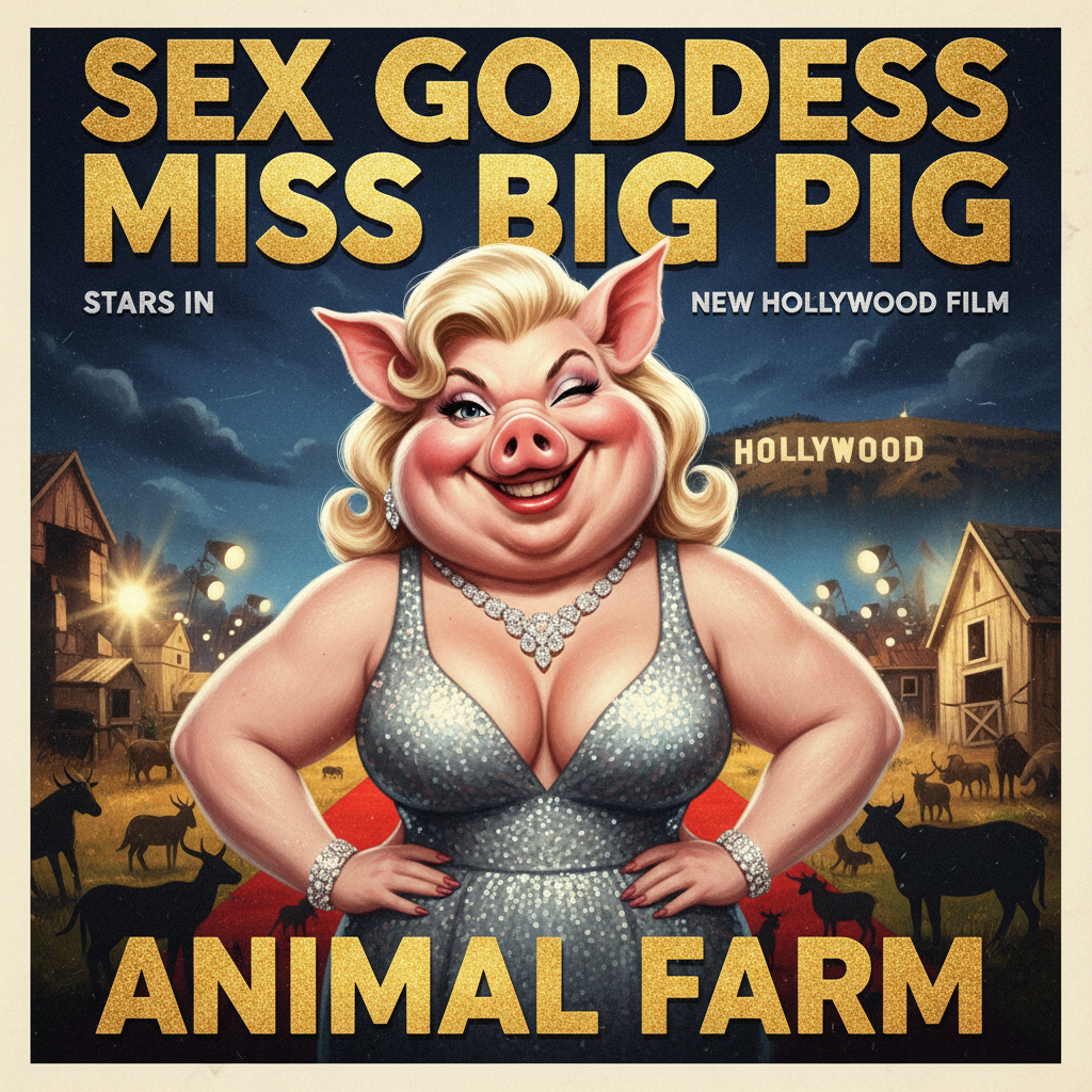Sex goddess Miss big pig stars in new Hollywood film Animal Farm!nb