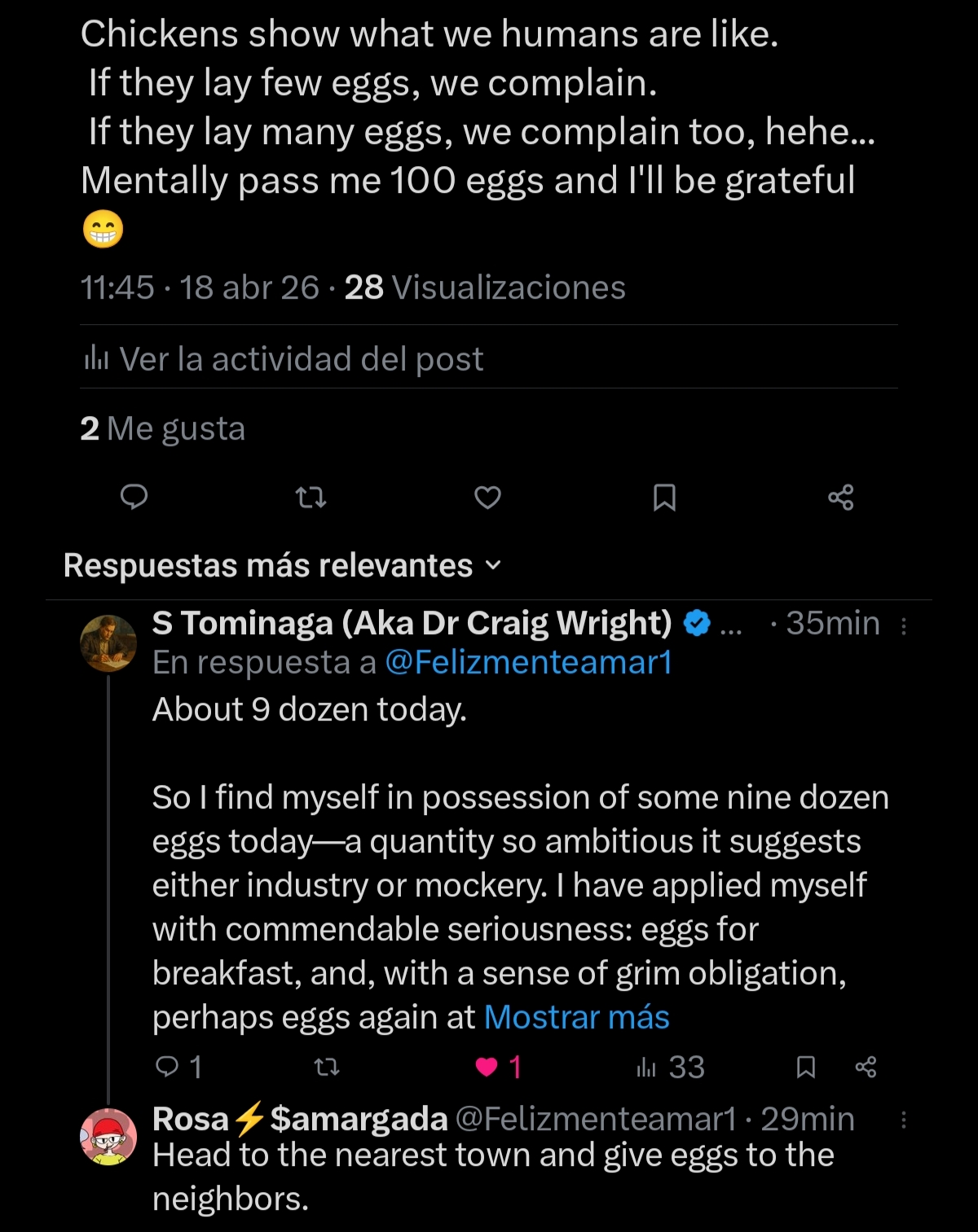 Talking with Craig about eggs 🐣
https://x.com/i/status/2045431441581096969