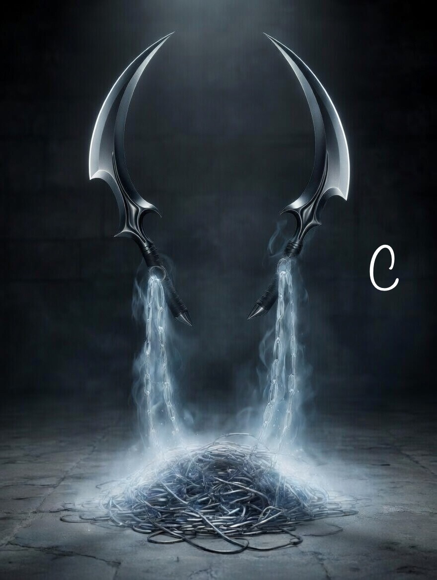 C. Dual Crescent Blade - connected by ethereal chain allows you to bind enemies after drawing blood.