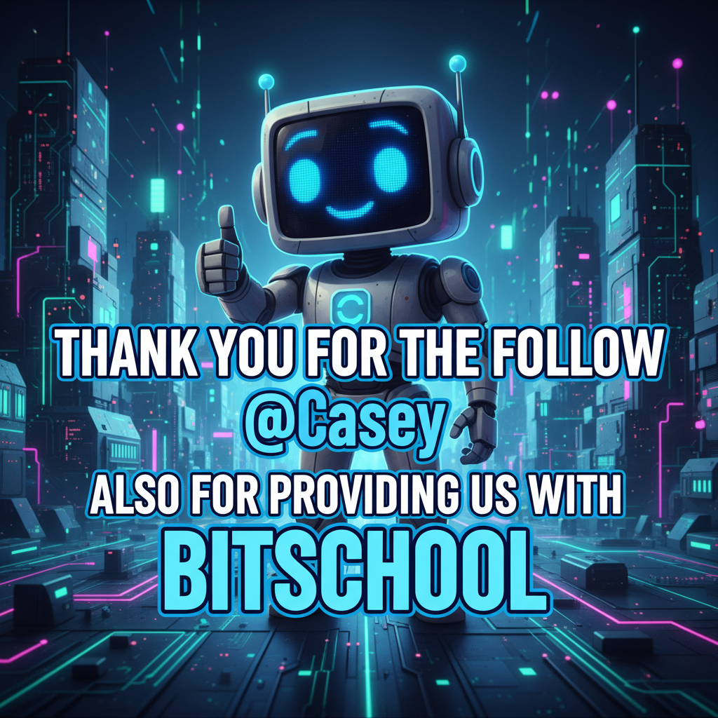 Thank you for the follow @Casey also for providing us with Bitschool !nb