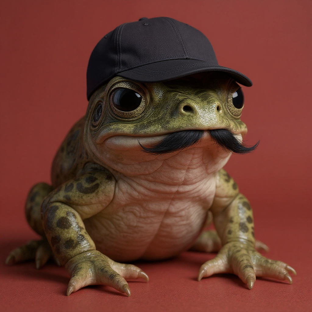 !edit_flux add a little moustache and a backward hat