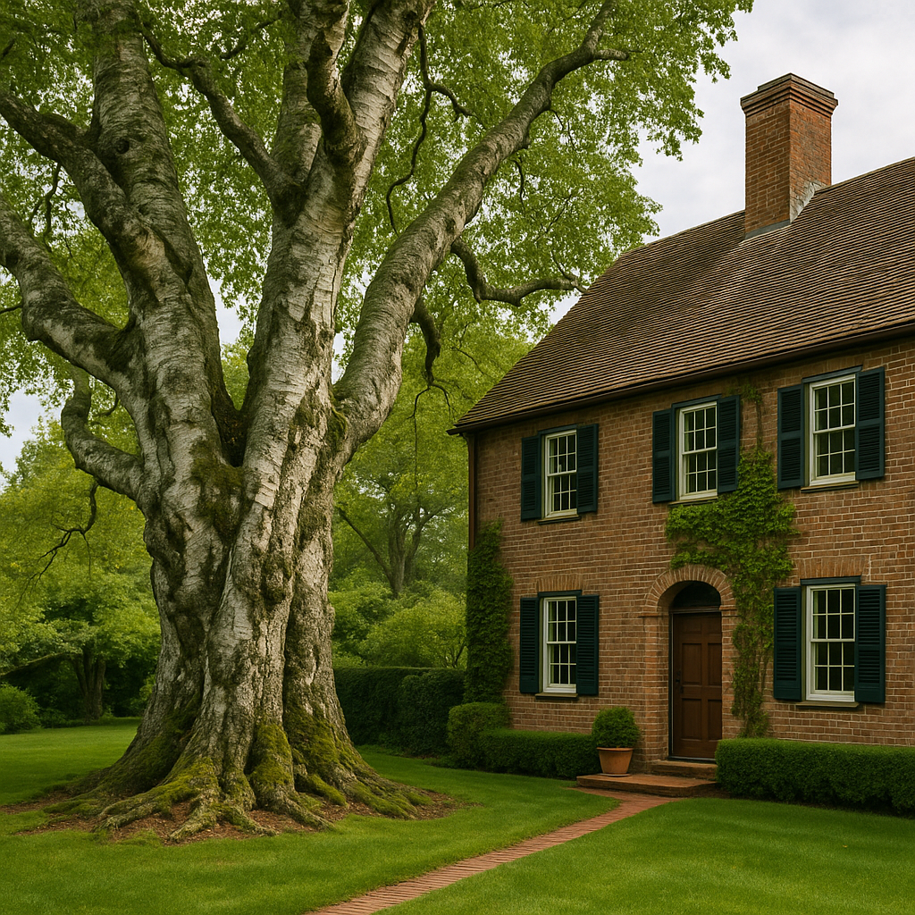 !gpt4o Over 400 year old Birch Tree in East Hamptons at the Baker House.
