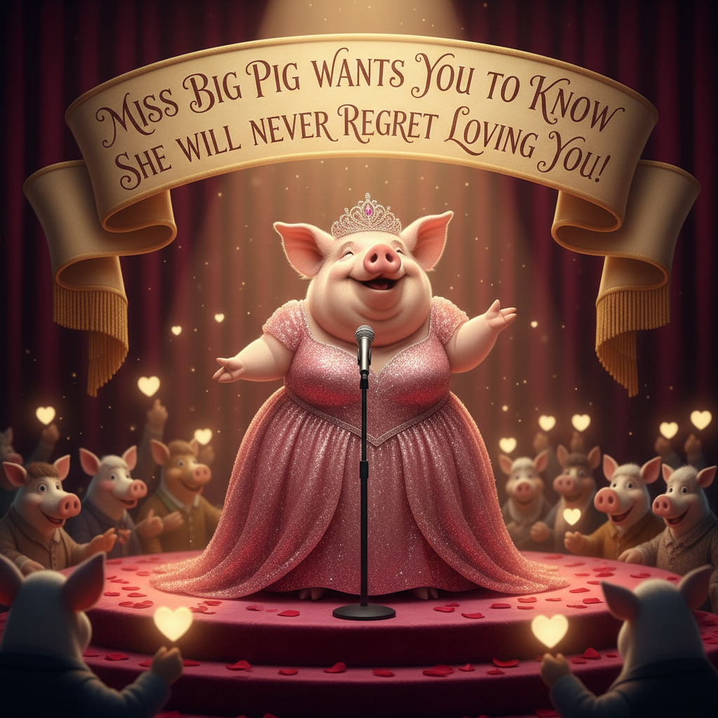 Miss Big Pig wants you to know, she will never regret loving you! !nb