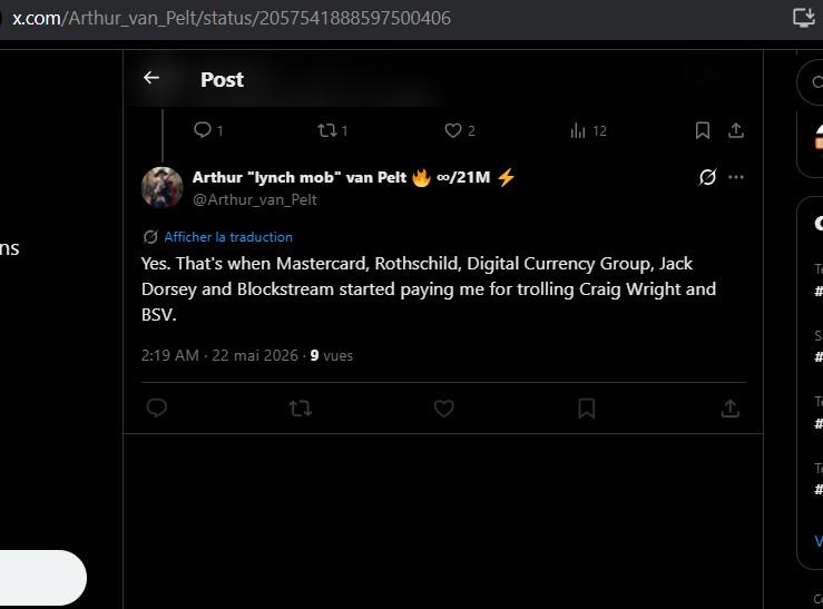 The most mf wonderful screenshot is now on Treechat. [[Arthur Van Pelt]]'s public admission of his …