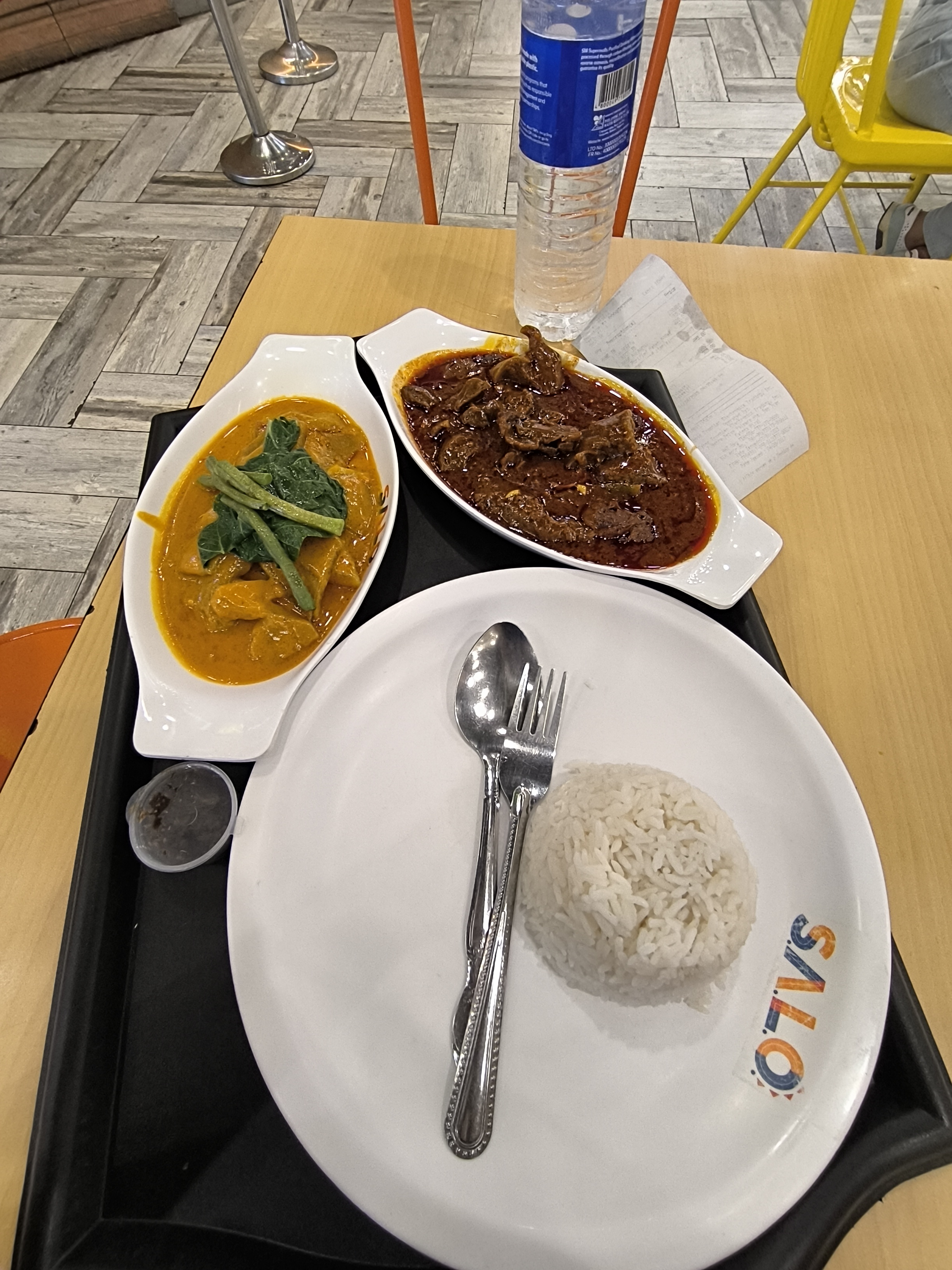My lunch. Caldereta (Beef) and Balbacua karekare its a soften skin. idk if its beef or pork (i didn…