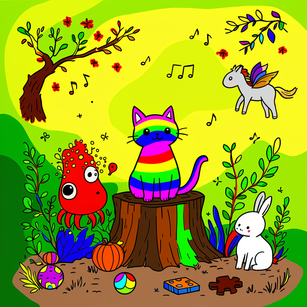 !edit color the cat with rainbow colors