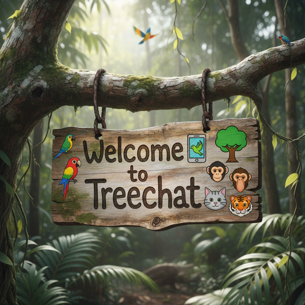 Welcome to Treechat 🌳 📱 🦜 🐒 🐵 😸 🐯 !nb