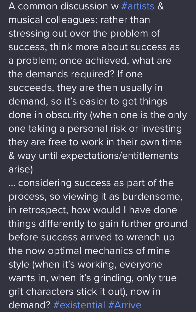 Success as a Problem