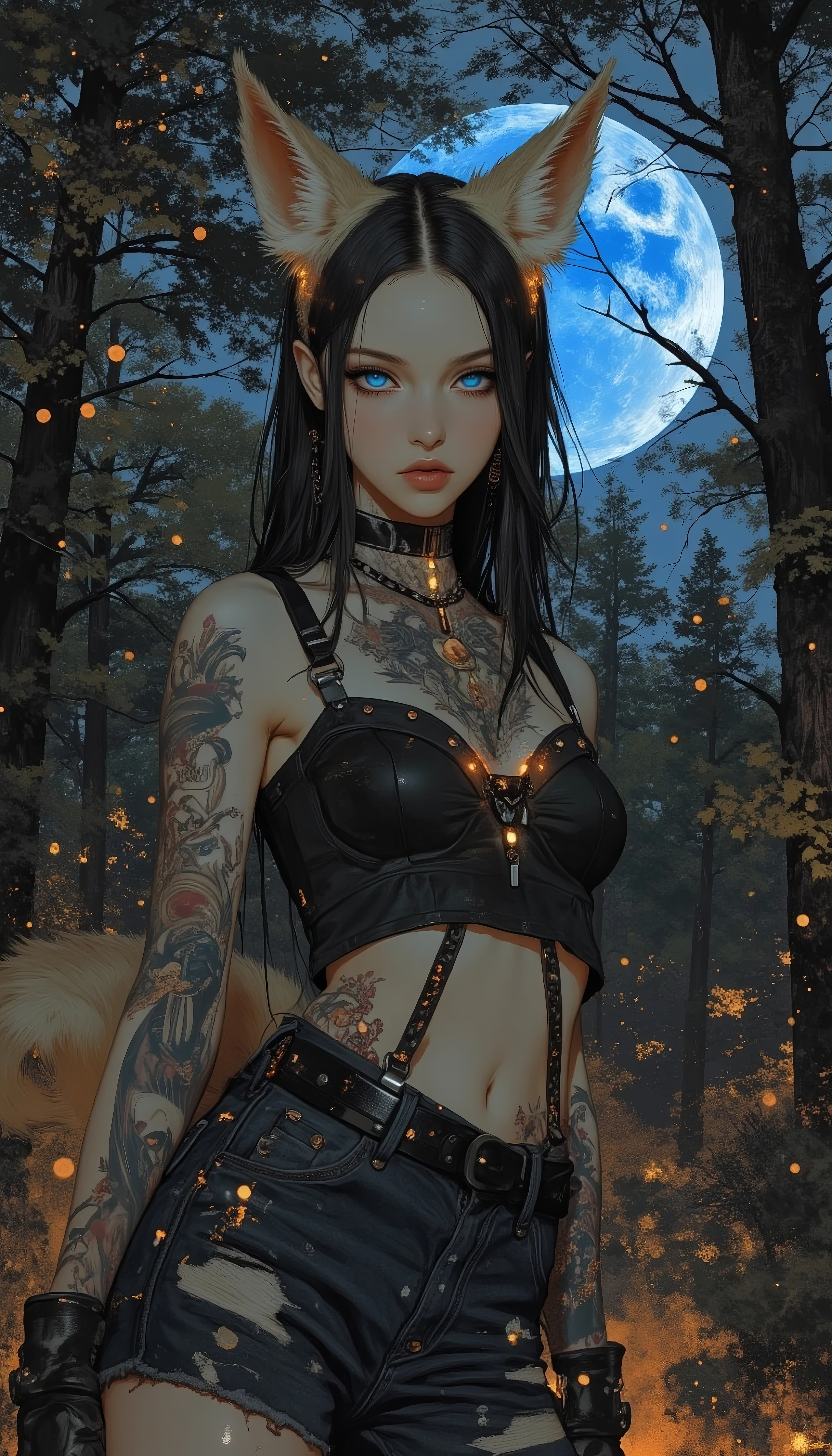 "Kitsune Night Watch"🌲🖤🌕🦊✨️🐈‍⬛
#Venus via Mirrorize AI 🪞 
+ Topaz Labs 🧼
#AIart️️️️️️️️️️️️️️️️️️️️️️️️️️️️️️️️️️️️️️️️️️️️️️️️️️️ #MirrorizeAI #キツネ #AIア…