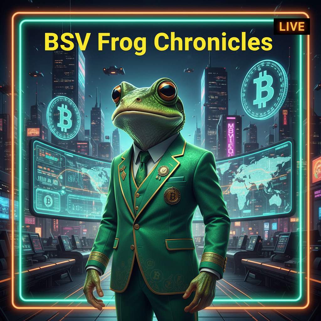 🐸 🚀 BSV Frog Chronicles 🚀 🐸
A cinematic Bitcoin SV universe exploring digital cash, scalability, Or…