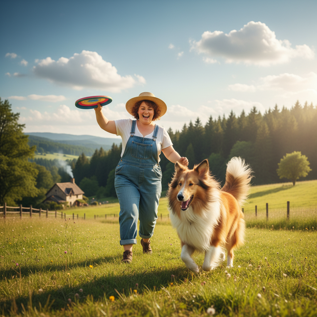 MissBigPig needs to have some fun with her collie. !nb