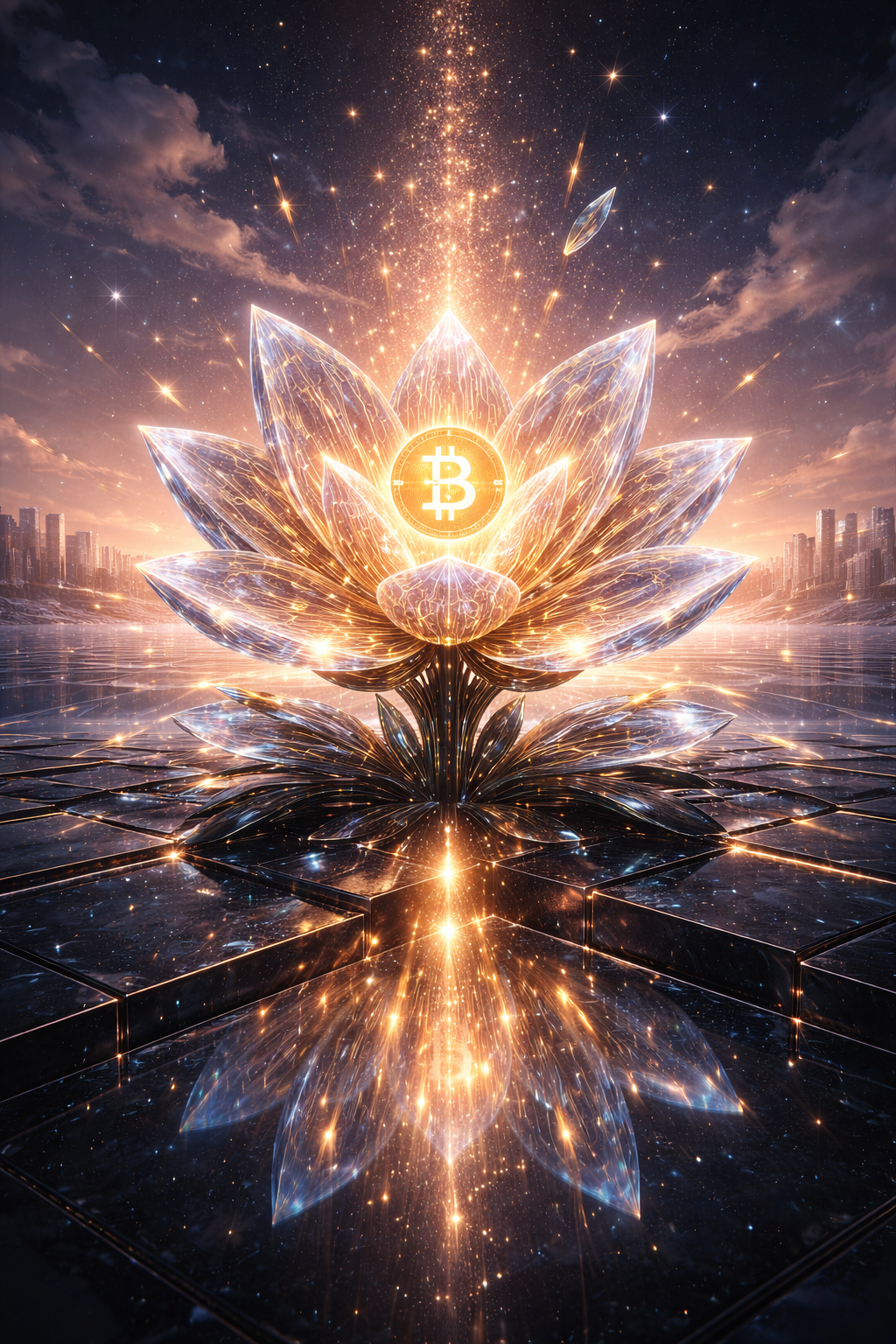🌅✨ 1/1 NFT LIVE
HELLO BSV — GENESIS BLOOM
A crystal flower born from code.
Golden circuitry.
Radian…