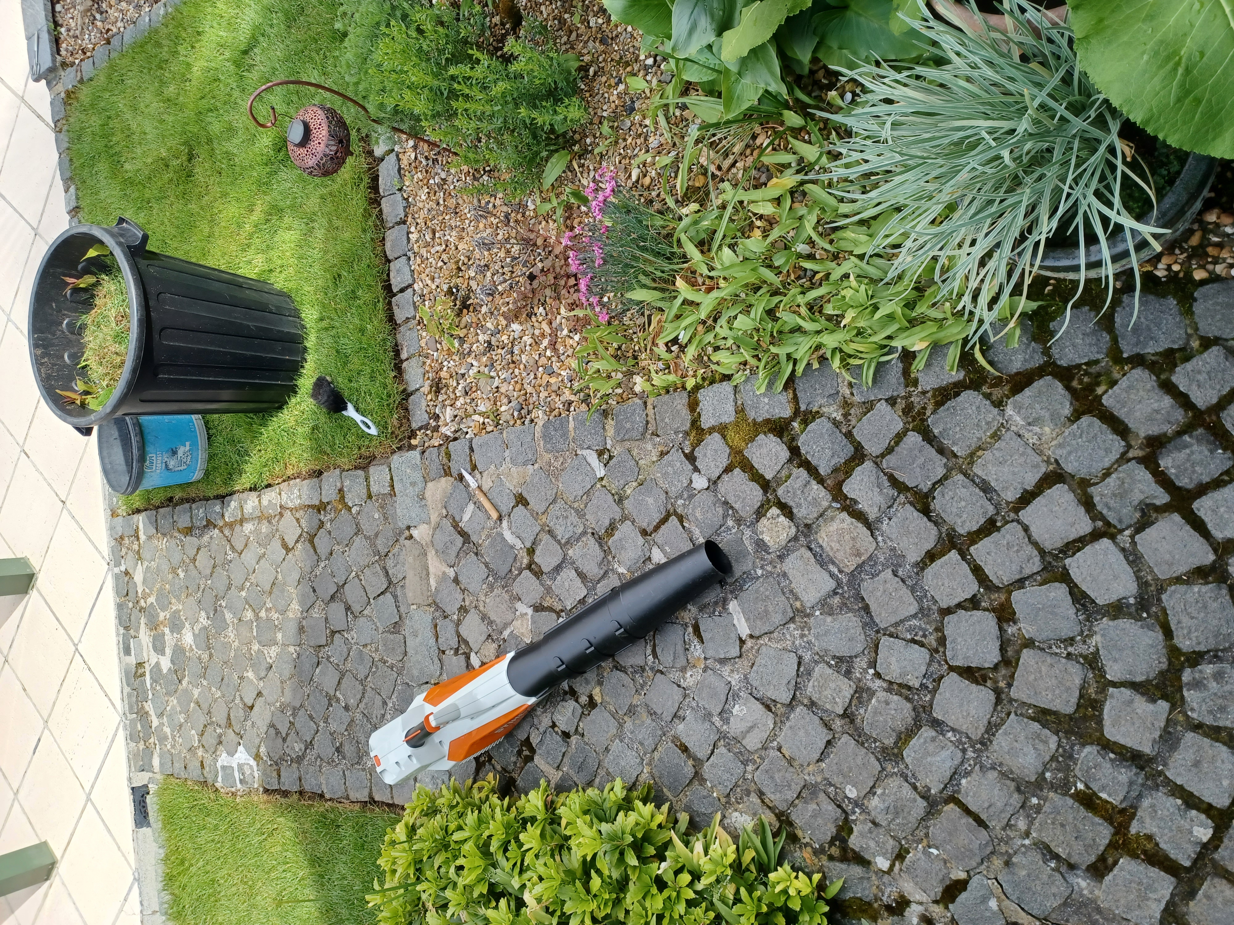 Working in the garden.
