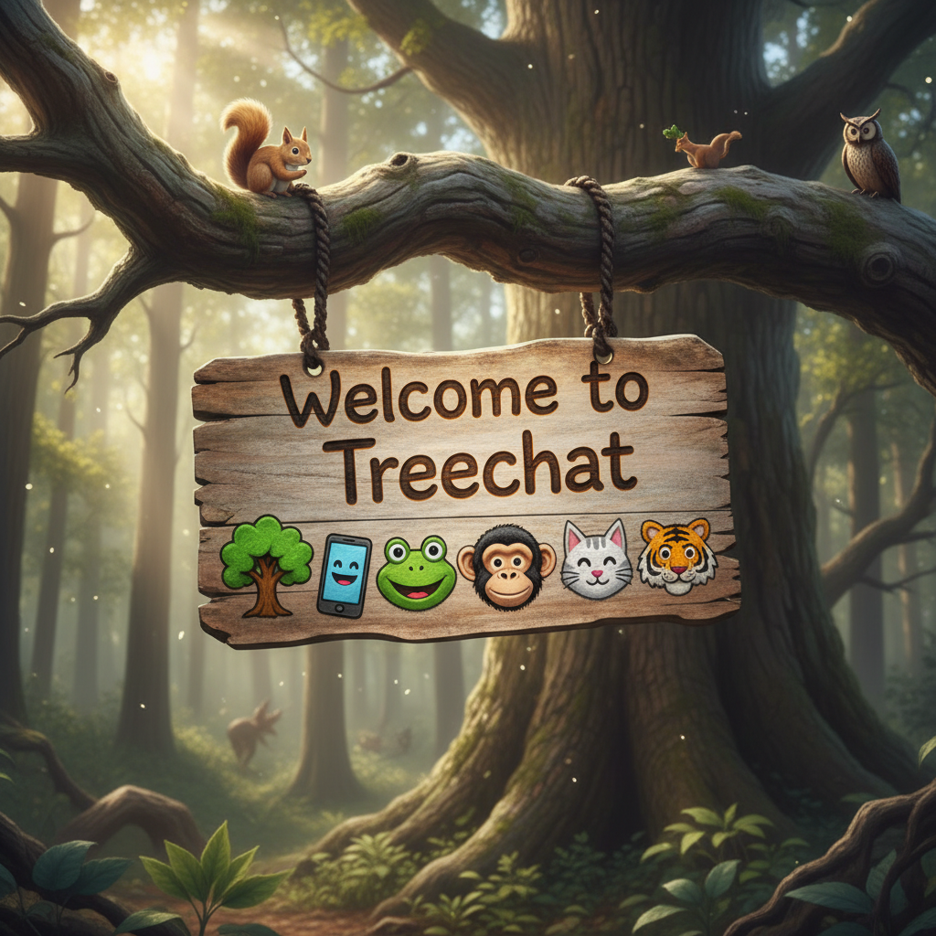 Welcome to Treechat 🌳 📱 🐸 🐵 😸 🐯 !nb