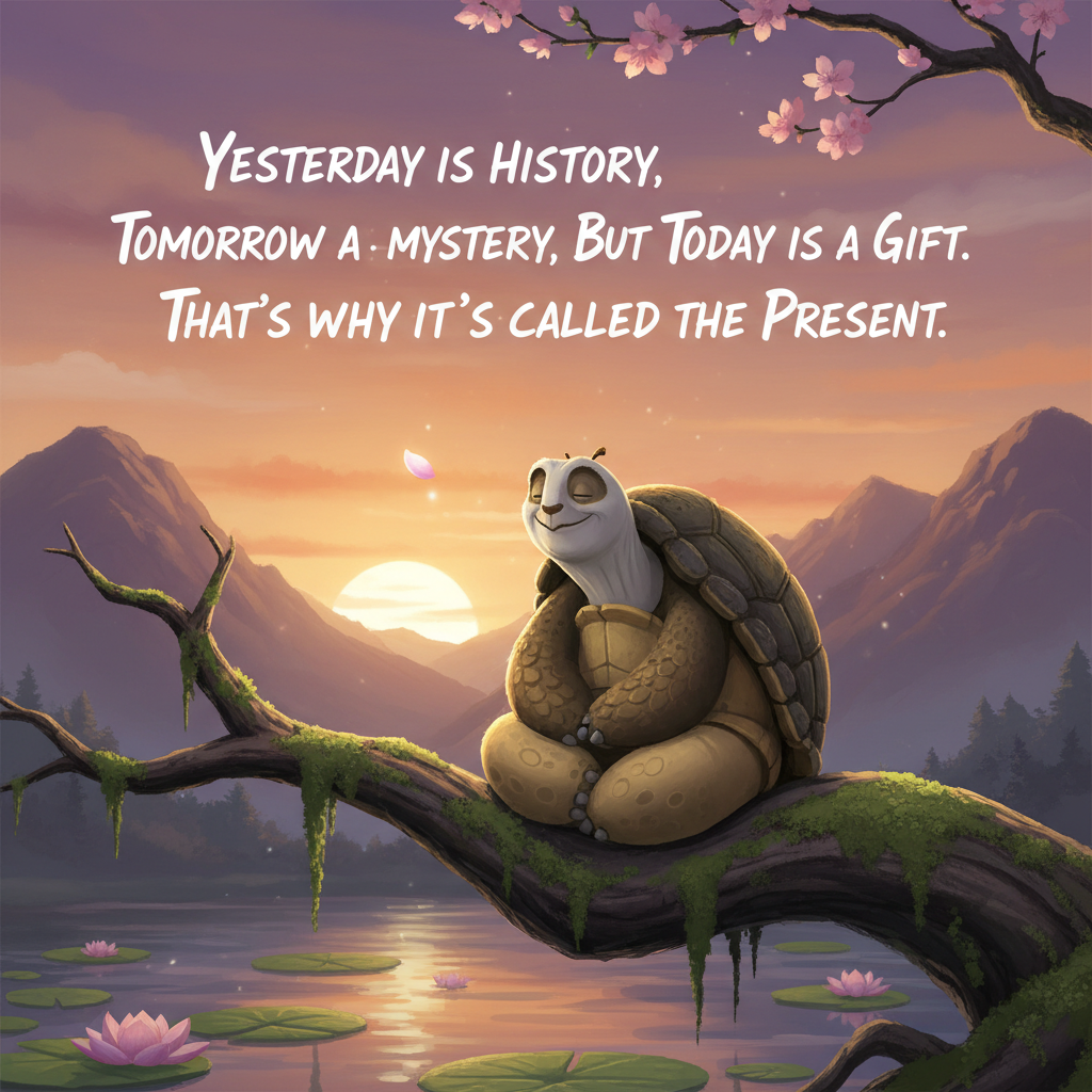 "Yesterday is history, tomorrow is a mystery, but today is a gift. That's why it's called the prese…